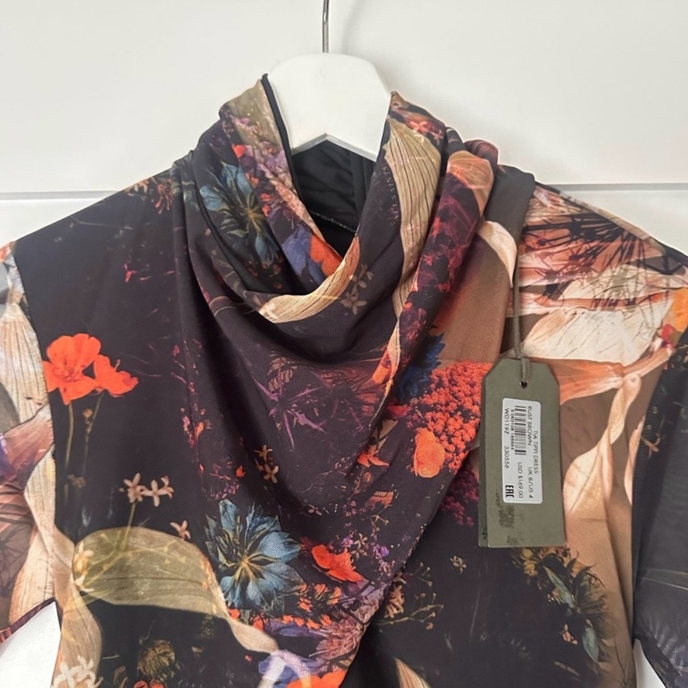 ALL SAINTS NWT Tia Tippi Floral Print Mesh Midi Dress new w tags  Allsaints - Picture 5 of 8
